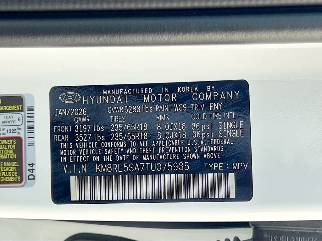 2026 Hyundai PALISADE HYBRID Blue SEL 8P