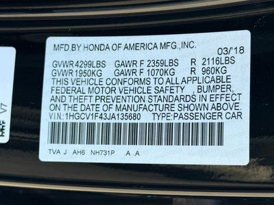 2018 Honda Accord EX 1.5T