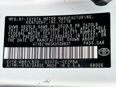 2019 Toyota Camry XSE V6