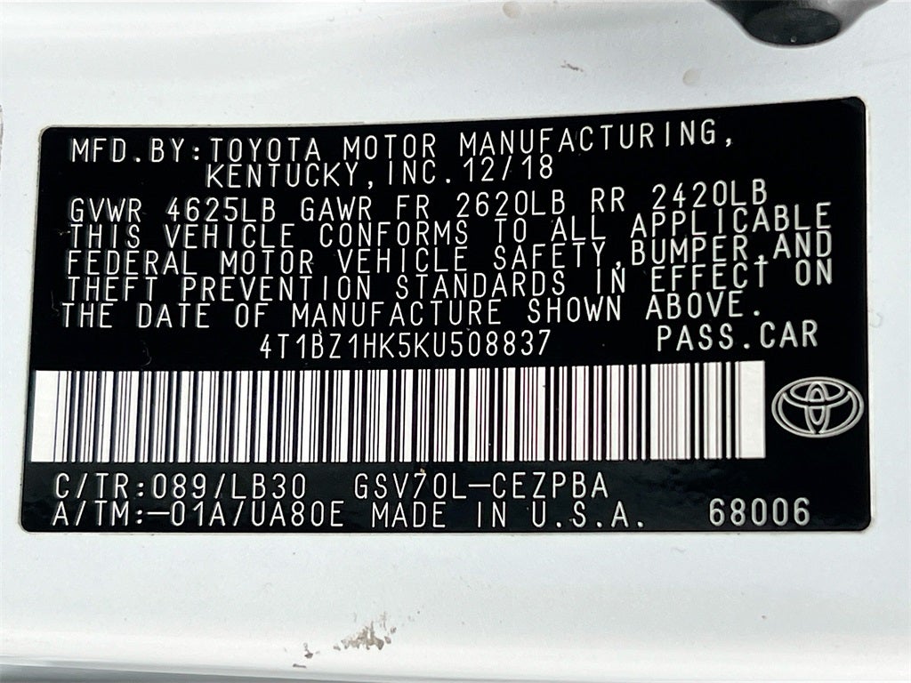 2019 Toyota Camry XSE V6