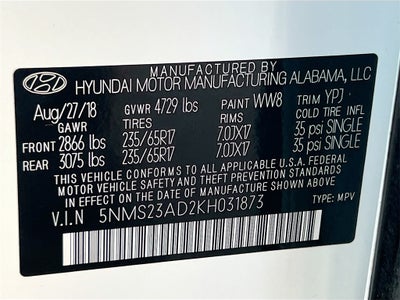 2019 Hyundai SANTA FE SE