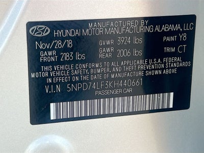 2019 Hyundai ELANTRA SE