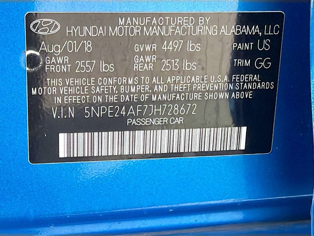 2018 Hyundai SONATA SE