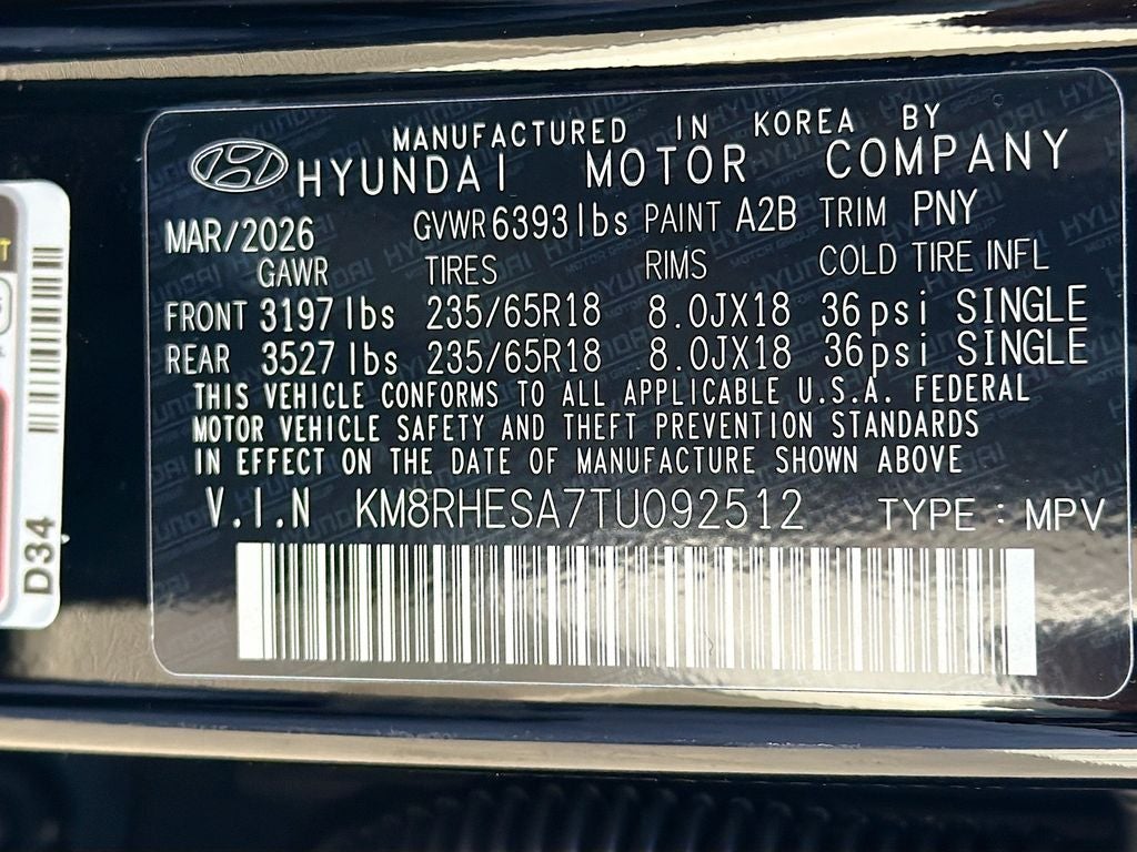 2026 Hyundai PALISADE HYBRID SEL Premium 7P