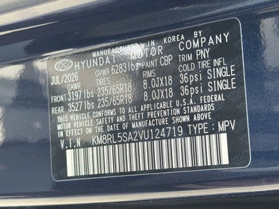 2027 Hyundai PALISADE HYBRID Blue SEL 7P