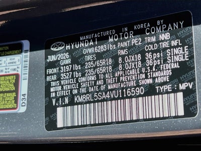 2027 Hyundai PALISADE HYBRID Blue SEL 7P