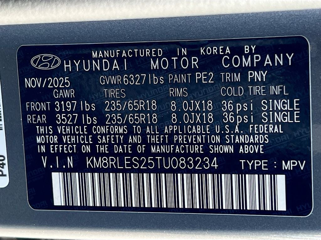 2026 Hyundai PALISADE SEL 7 Passenger