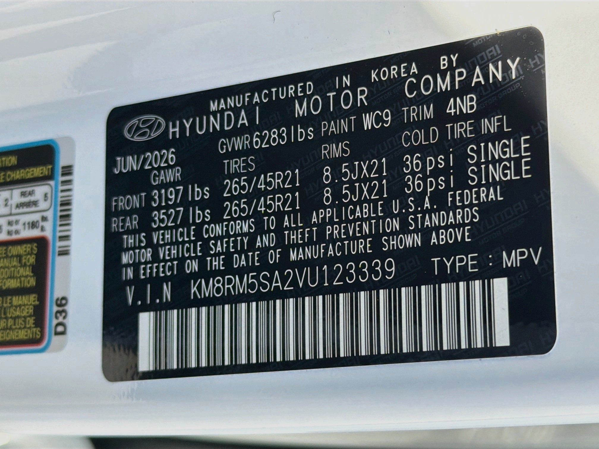 2027 Hyundai PALISADE HYBRID Calligraphy Black Ink