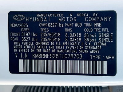 2026 Hyundai PALISADE SEL Premium 8 Passenger